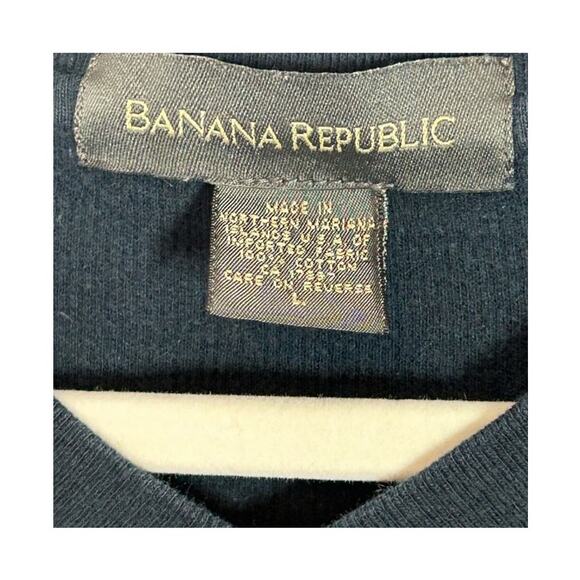 Banana Republic V-neck Pullover Sweater 100% Cotton Men's Size Large Striped - Picture 6 of 10